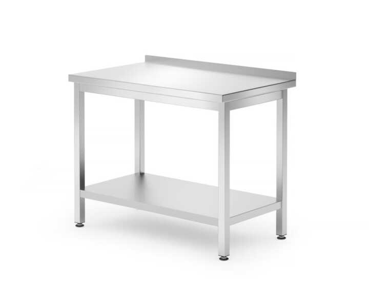 Mesa de trabalho de parede com prateleira  - aparafusada, profundidade: 600mm, 1000x600x(H)850mm