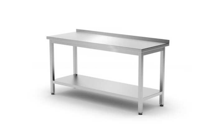 Mesa de trabalho de parede com prateleira  - aparafusada, profundidade: 600mm, 1200x600x(H)850mm