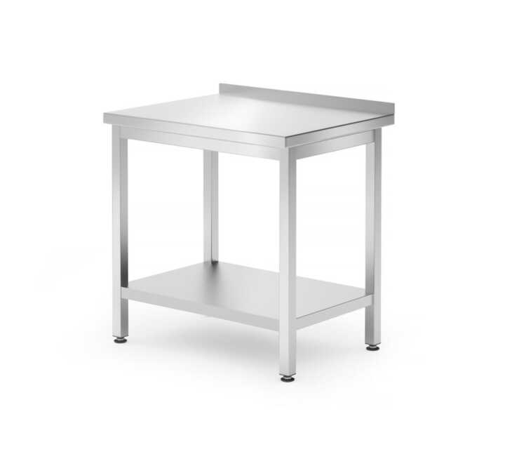Mesa de trabalho de parede com prateleira  - aparafusada, profundidade: 600mm, 800x600x(H)850mm