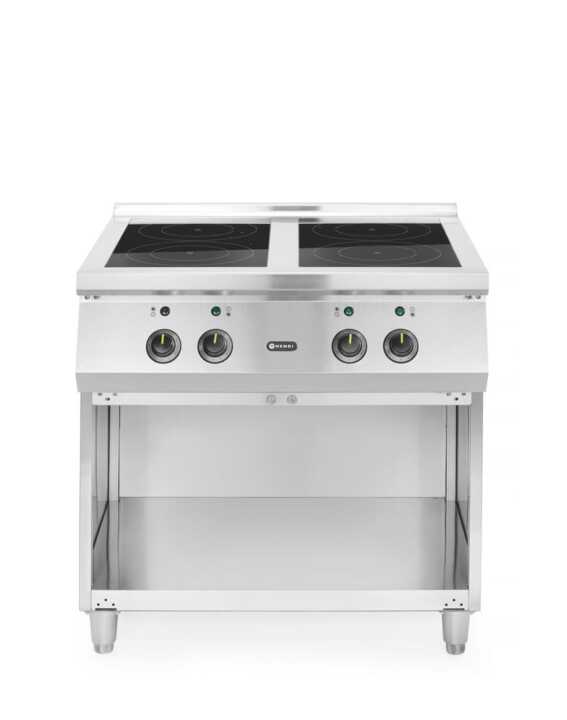 Fogão de indução com 4 zonas, 400V/17000W, 800x720x(H)854mm