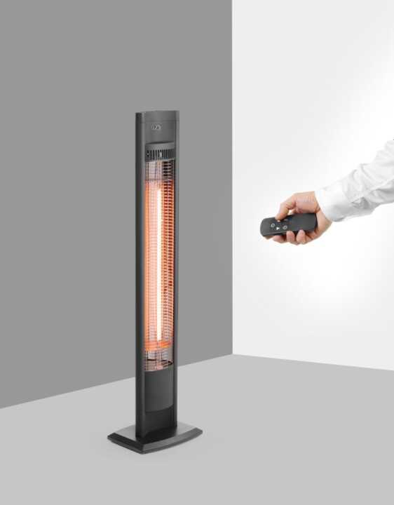 Aquecedor radiante de infravermelhos Tornado, Preto, 230V/2000W, 210x270x(H)1060mm