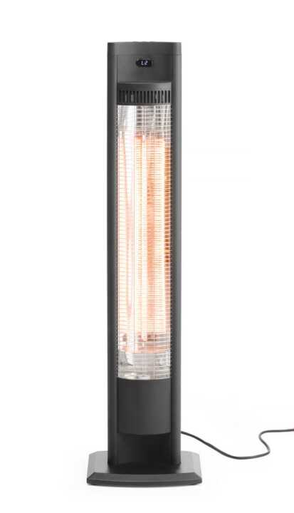 Aquecedor radiante de infravermelhos Tornado, Preto, 230V/2000W, 210x270x(H)1060mm