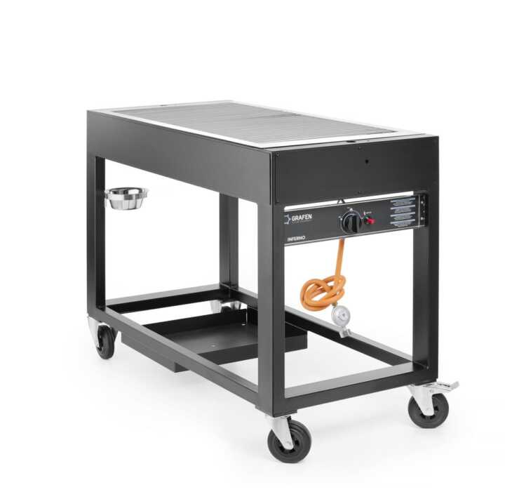 Barbecue a gás Tampa, Preto, 10kW, 1260x580x(H)900mm