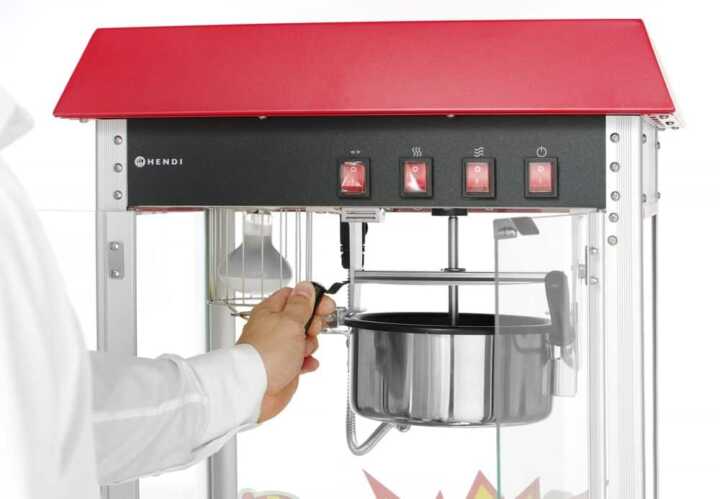 Máquina de pipocas, Vermelho, 230V/1500W, 574x420x(H)778mm