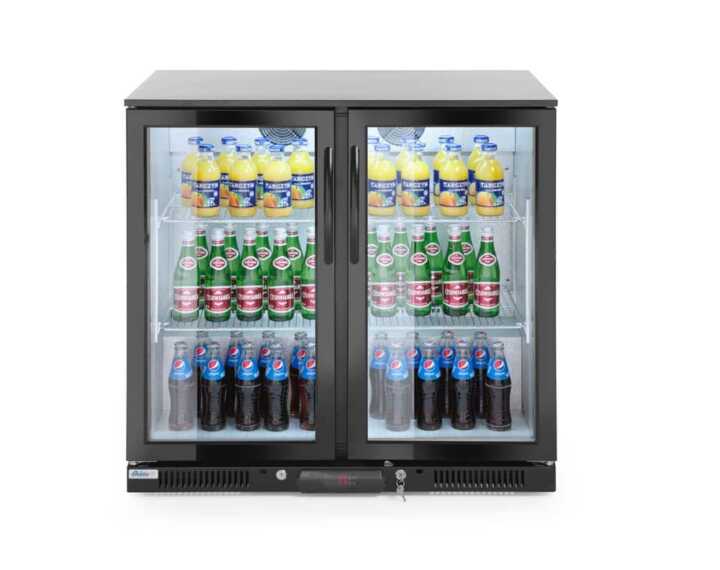 Expositor frigorífico de bebidas com porta dupla 198 L, 220-240V/160W, 900x540x(H)890mm