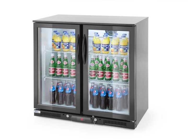 Expositor frigorífico de bebidas com porta dupla 198 L, 220-240V/160W, 900x540x(H)890mm