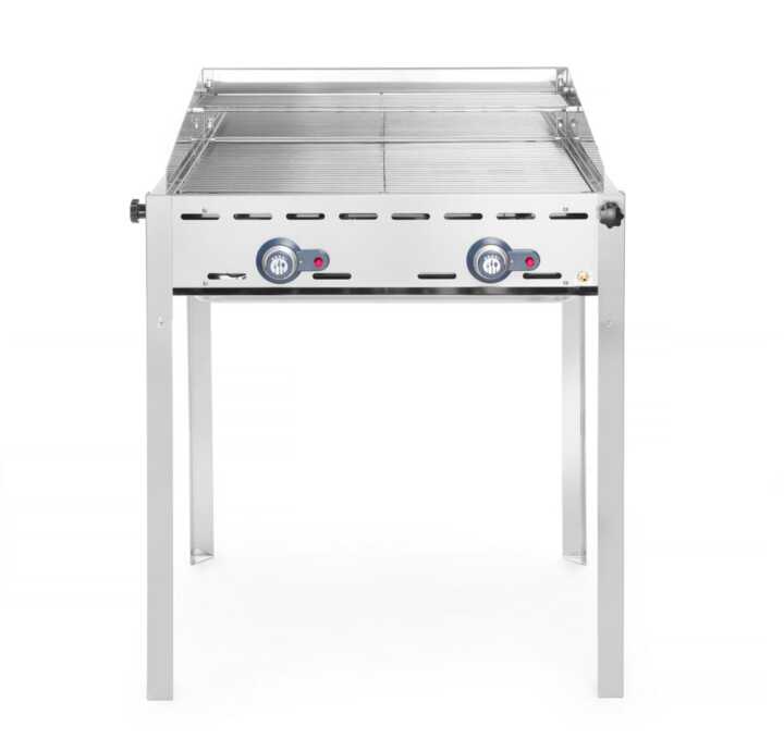 Green Fire com 2 bicos de gás, 2 grelhas para churrasco Gastronorm 1/1 em aço inoxidável, 11,6kW, 740x612x(H)825mm