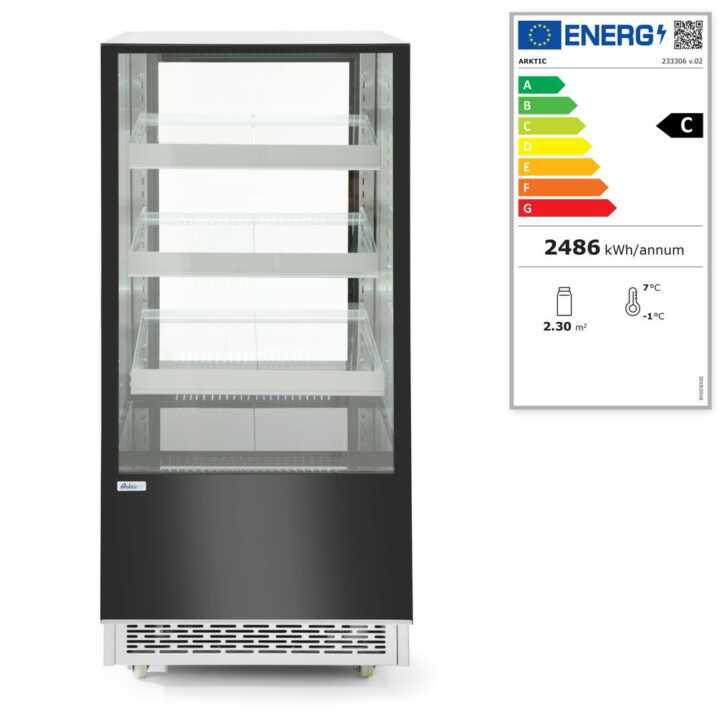 Expositores frigoríficos com 3 prateleiras inclinadas, 650L, 230V/490W, 1200x833x(H)1460mm