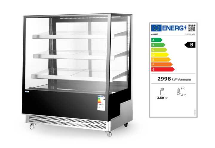 Expositores frigoríficos com 3 prateleiras inclinadas, 650L, 230V/490W, 1200x833x(H)1460mm