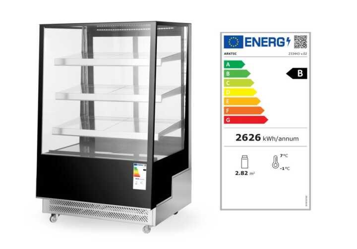 Expositores frigoríficos com 3 prateleiras inclinadas, 650L, 230V/490W, 1200x833x(H)1460mm