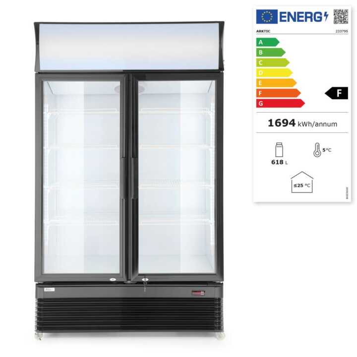 Expositor frigorífico com porta dupla 643 L, 230V/510W, 1120x610x(H)1965mm