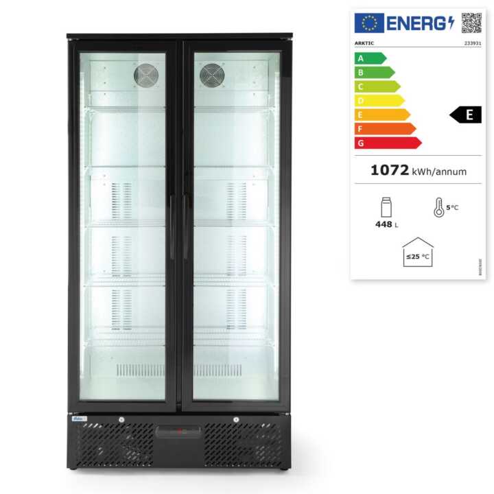 Expositor frigorífico de bebidas com porta dupla 477 L, 220-240V/300W, 900x555x(H)1820mm