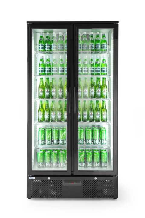 Expositor frigorífico de bebidas com porta dupla 477 L, 220-240V/300W, 900x555x(H)1820mm