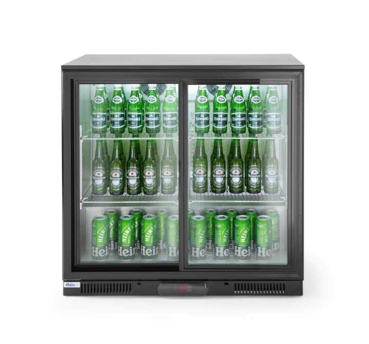 Expositor frigorífico de bebidas com portas de correr 198 L, 220-240V/160W, 900x525x(H)890mm