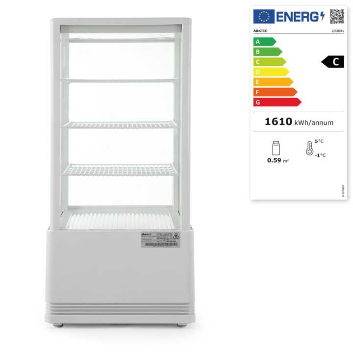 Expositor frigorífico 78 L, preto, 230V/170W, 444x397x(H)940mm