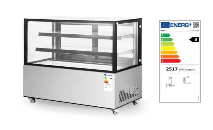 Expositores frigoríficos com 2 prateleiras, 510L, 230V/490W, 1524x677x(H)1230mm