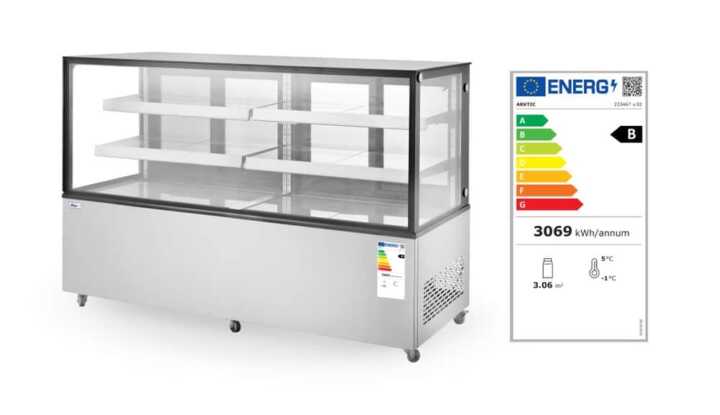 Expositores frigoríficos com 2 prateleiras, 510L, 230V/490W, 1524x677x(H)1230mm