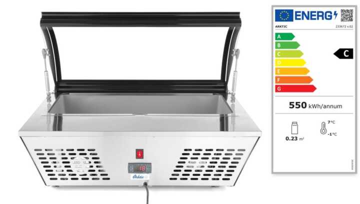 Expositor de balcão para salada, 67L, 230V/105W, 775x615x(H)235mm