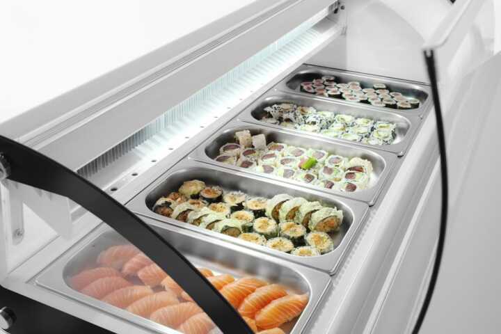 Expositor de Sushi 5x GN 1/3, 230V/160W, 1307x445x(H)327mm