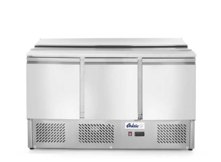 Bancada frigorífica para ingredientes com três portas 380 L, 230V/310W, 1390x702x(H)1205mm