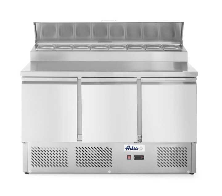 Bancada frigorífica para ingredientes de três portas com expositor GN elevado 380 L, 230V/310W, 1365x702x(H)1265mm
