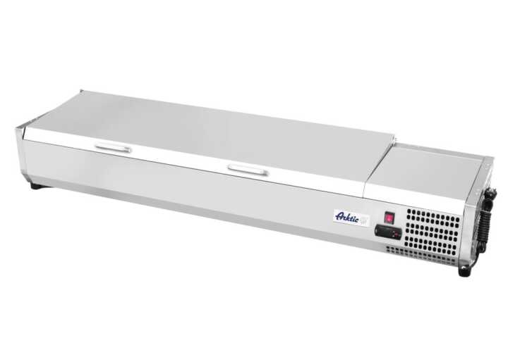 Vitrina expositora refrigerada GN 1/3, 4x GN 1/3, 230V/180W, 1205x420x(H)630mm