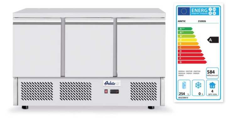 Bancada frigorífica com expositor frigorífico 380+40L, para preparação de pizas, 254L, 230V/400W, 1400x700x(H)1491mm