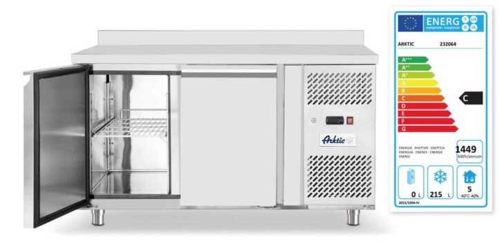 Bancada congeladora de duas portas  280 L, GN 1/1, 420L, 230V/600W, 1360x700x(H)910mm