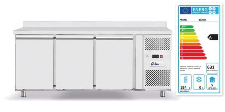 Bancada frigorífica de três portas  420 L, GN 1/1, 420L, 230V/400W, 1795x700x(H)879mm