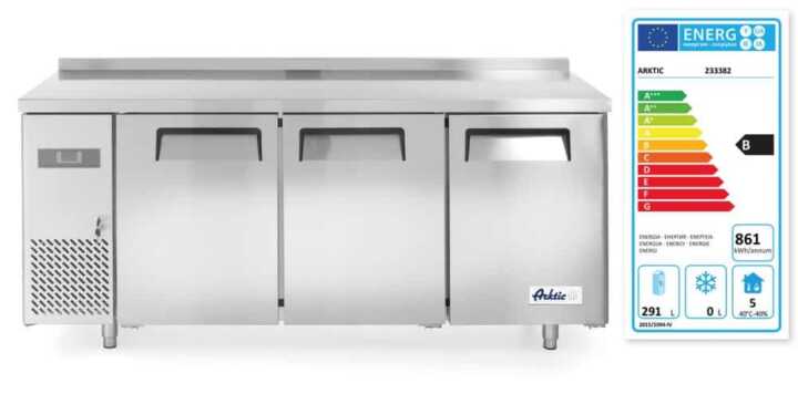 Bancada frigorífica de três portas  390 L, 291L, 230V/270W, 1800x600x(H)886mm