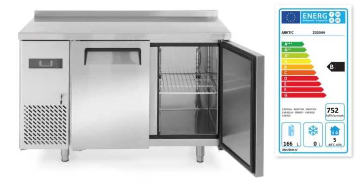 Bancada frigorífica de duas portas  220 L, 166L, 230V/300W, 1200x600x(H)886mm