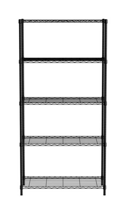 Estante de armazenamento com 5 prateleiras, Preto, 910x455x(H)1830mm