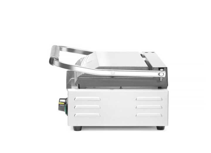 Grelha de contacto Panini, parte superior canelada e fundo liso, 230V/2200W, 430x370x(H)514mm
