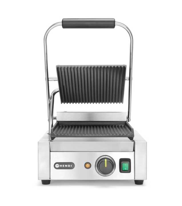 Grelha de contacto - versão simples, fundo e parte superior canelados, 230V/1800W, 310x426x(H)510mm