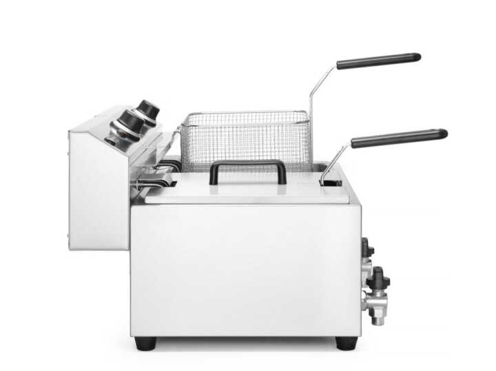 Fritadeira profunda  com torneira de drenagem, 2 × 8 l, 16L, 230V/7000W, 610x515x(H)369mm