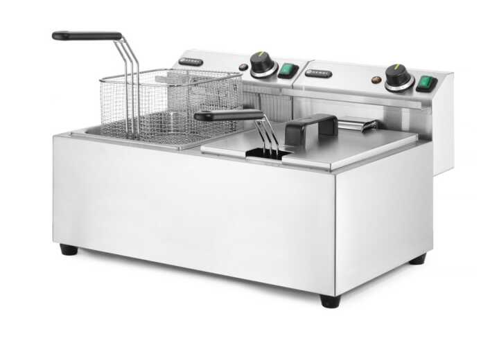 Fritadeira de profundidade 2 × 8 l, 16L, 230V/7000W, 605x460x(H)369mm