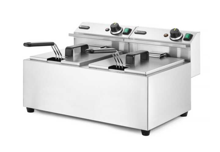 Fritadeira de profundidade 2 × 8 l, 16L, 230V/7000W, 605x460x(H)369mm