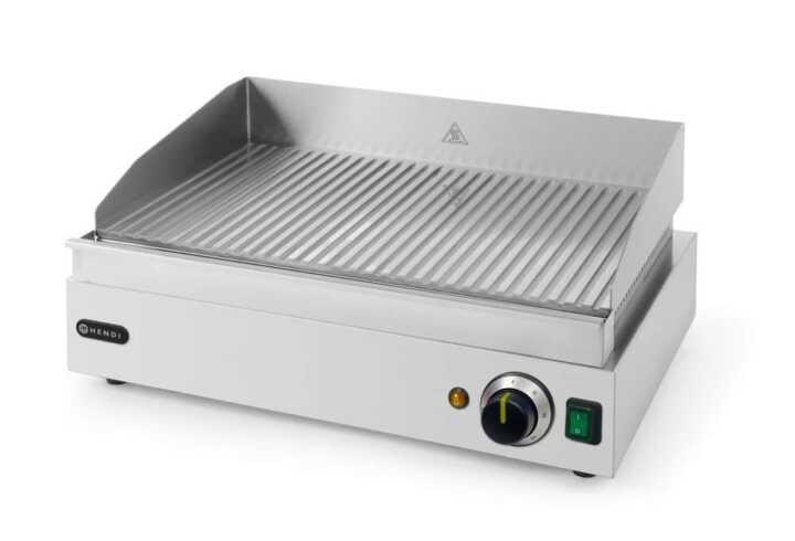 Grelhador com nervuras, totalmente canelado, 230V/2400W, 550x435x(H)245mm