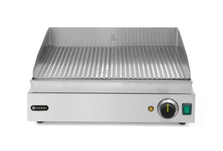 Grelhador com nervuras, totalmente canelado, 230V/2400W, 550x435x(H)245mm