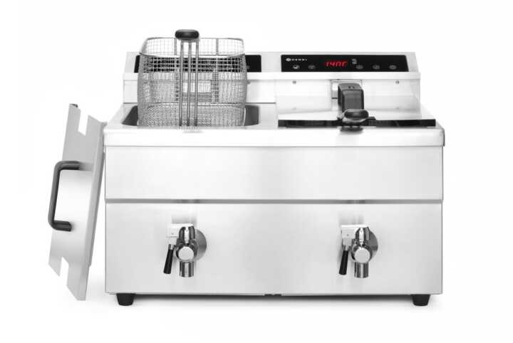 Fritadeira de indução com torneira de drenagem – 2 x 8 L, 16L, 230V/7000W, 577x609x(H)410mm