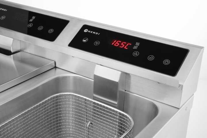 Fritadeira de indução com torneira de drenagem – 2 x 8 L, 16L, 230V/7000W, 577x609x(H)410mm