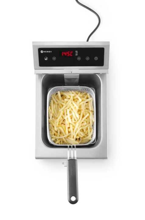 Fritadeira de indução com torneira de drenagem – 8 L, 8L, Cinzento-claro, 230V/3500W, 288x619x(H)408mm