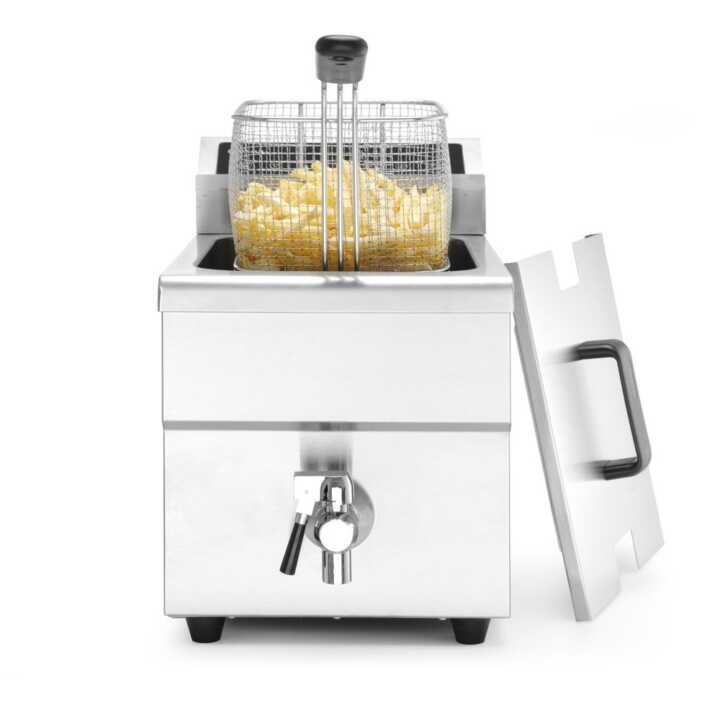 Fritadeira de indução com torneira de drenagem – 8 L, 8L, Cinzento-claro, 230V/3500W, 288x619x(H)408mm