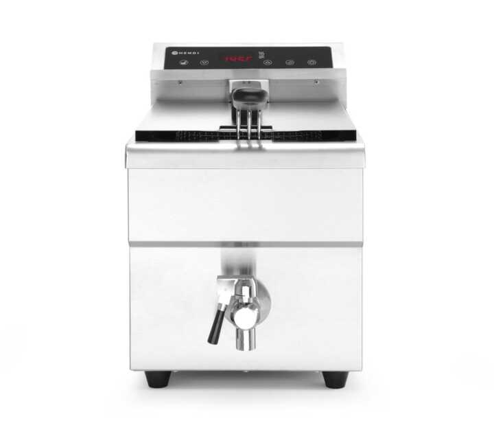 Fritadeira de indução com torneira de drenagem – 8 L, 8L, Cinzento-claro, 230V/3500W, 288x619x(H)408mm