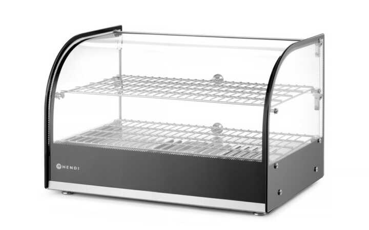 Display de bancada aquecido duplo, Preto, 220-240V/800W, 554x376x(H)376mm