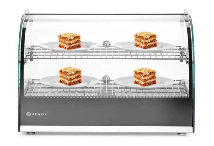 Display de bancada aquecido duplo, Preto, 220-240V/800W, 554x376x(H)376mm