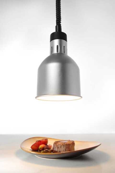 Candeeiro de aquecimento cilíndrico, Prateado, 230V/250W, ø175x(H)250mm