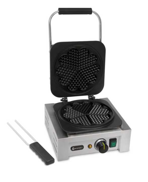 Máquina de fazer waffles "Heart", 230V/2200W, 330x543x(H)550mm
