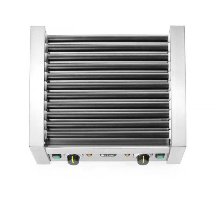 Grelhador de salsichas rotativo - duas zonas, 14 rolos, 230V/1480W, 520x650x(H)176mm