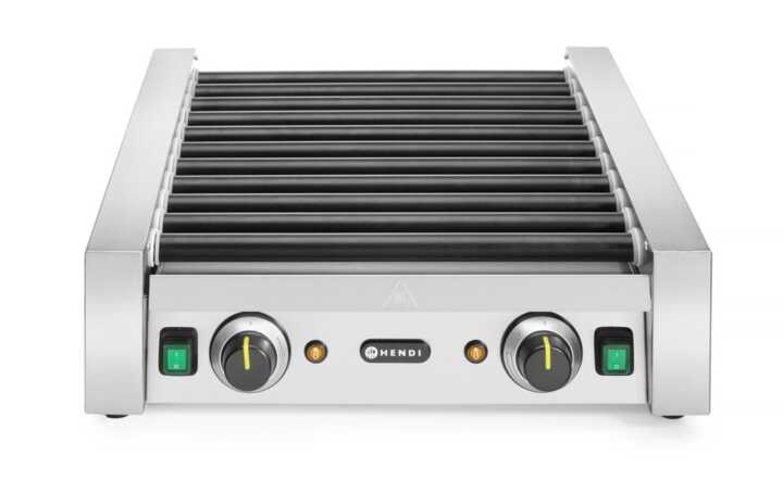 Grelhador de salsichas rotativo - duas zonas, 11 rolos, 230V/1180W, 530x525x(H)180mm